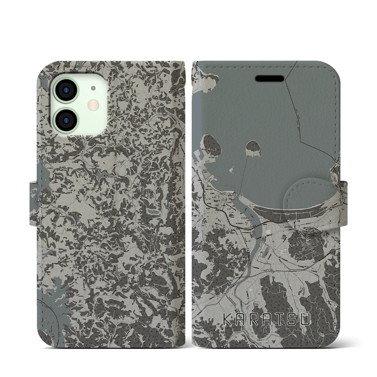 【唐津(佐賀県)】地図柄iPhoneケース(手帳タイプ)