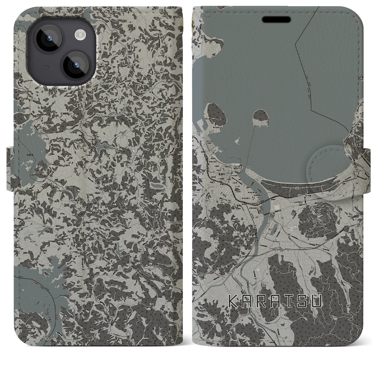 【唐津(佐賀県)】地図柄iPhoneケース(手帳タイプ)