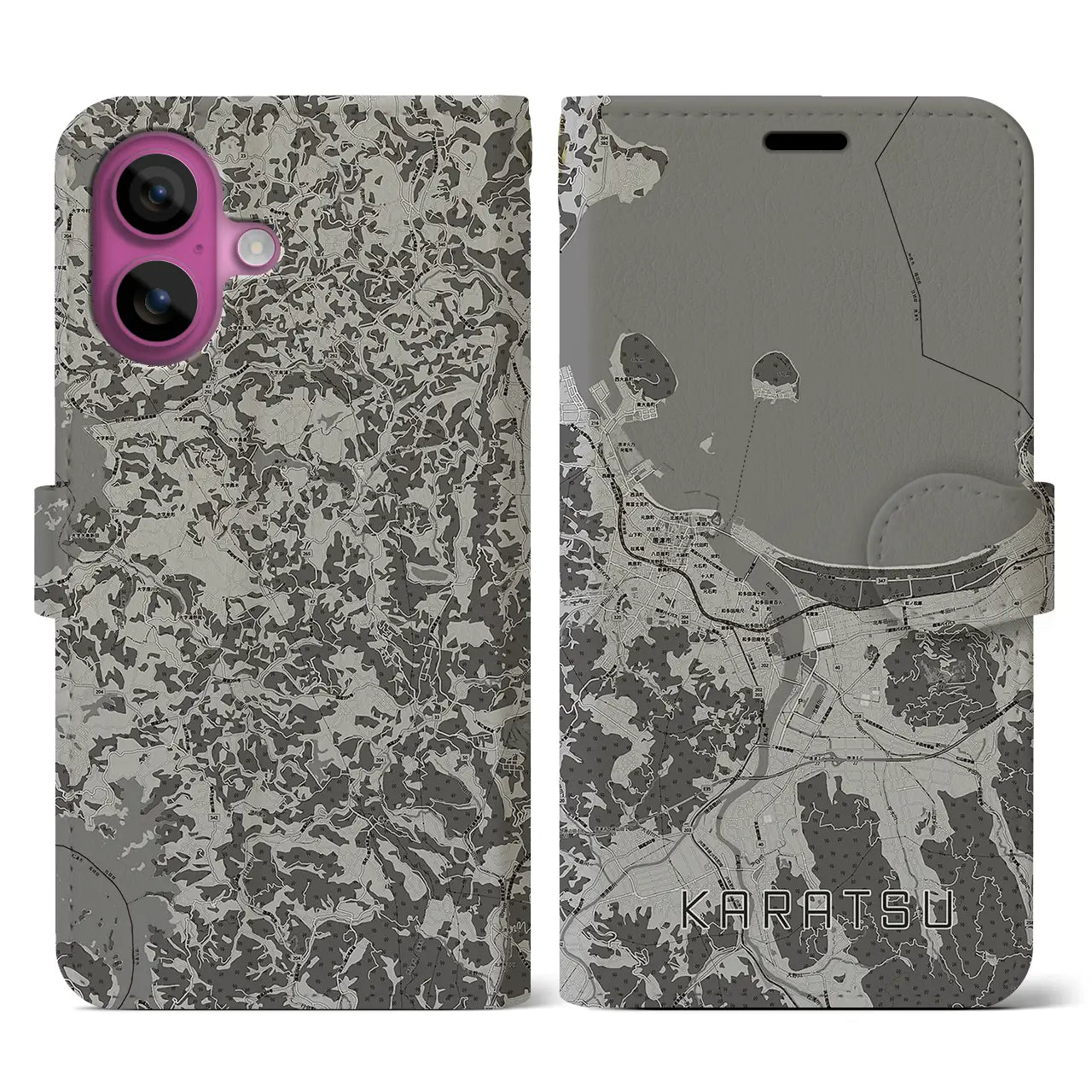 【唐津(佐賀県)】地図柄iPhoneケース(手帳タイプ)