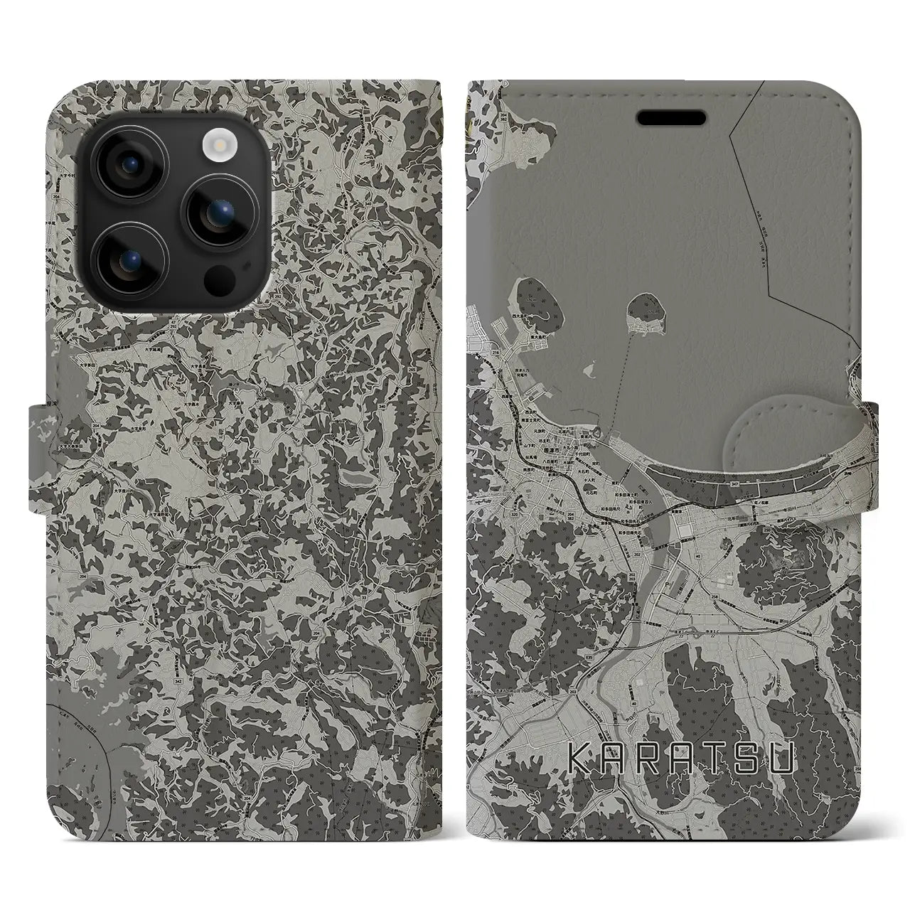 【唐津(佐賀県)】地図柄iPhoneケース(手帳タイプ)