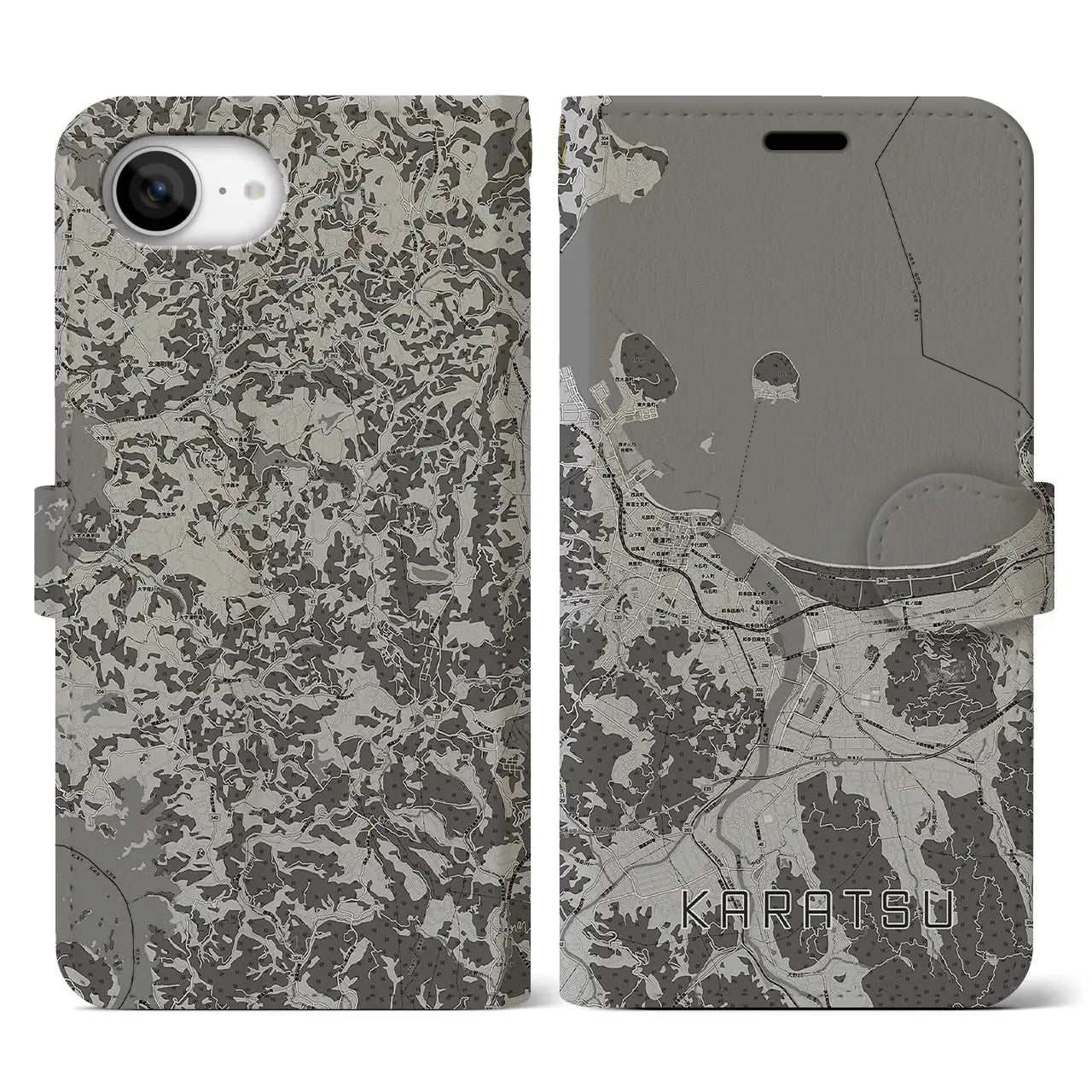 【唐津(佐賀県)】地図柄iPhoneケース(手帳タイプ)