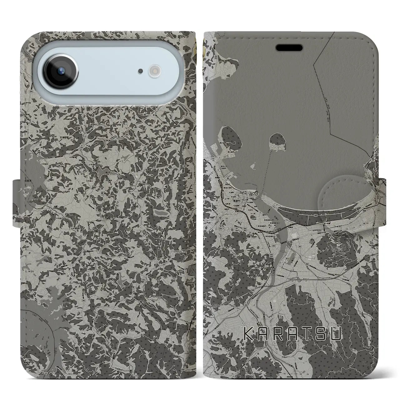 【唐津(佐賀県)】地図柄iPhoneケース(手帳タイプ)