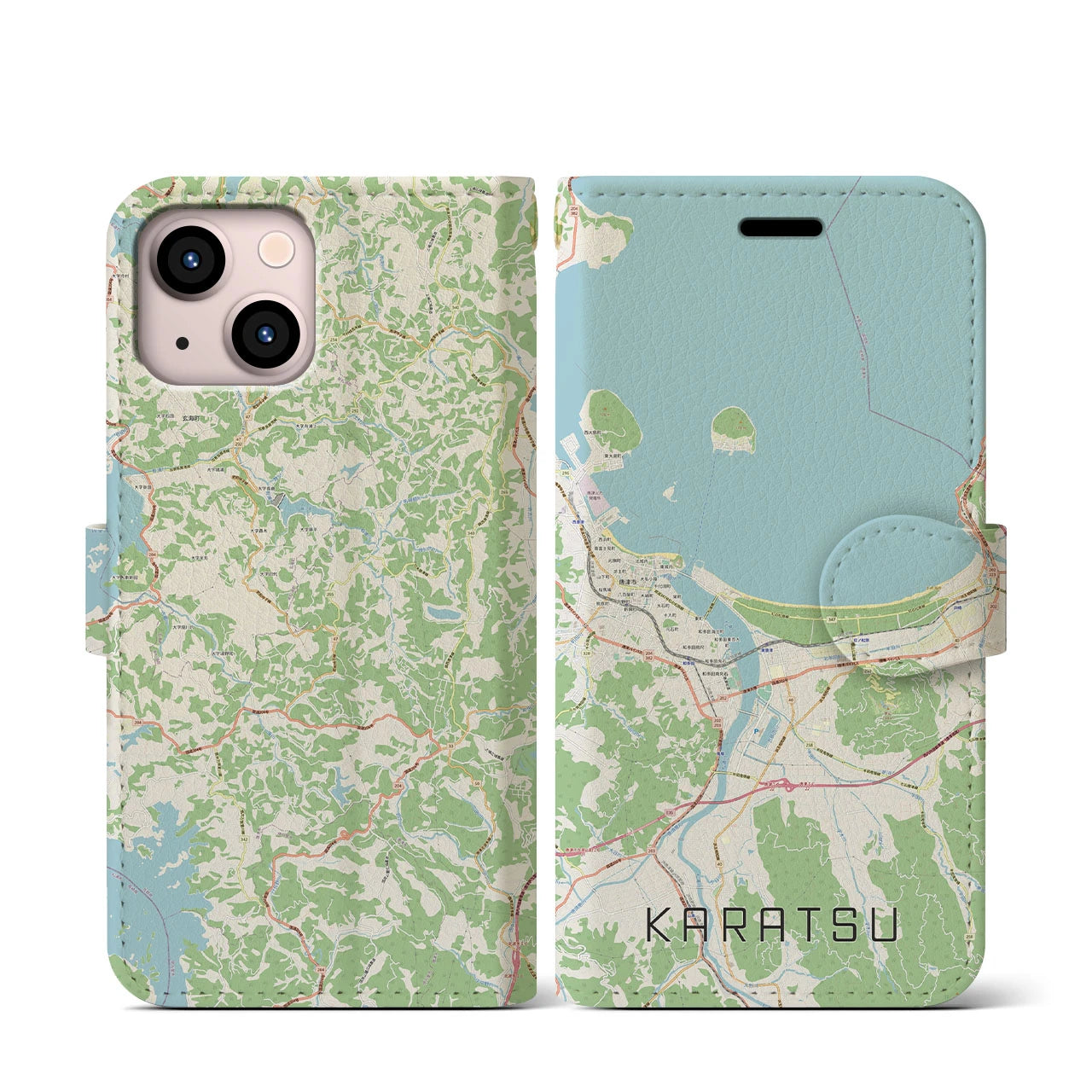 【唐津(佐賀県)】地図柄iPhoneケース(手帳タイプ)