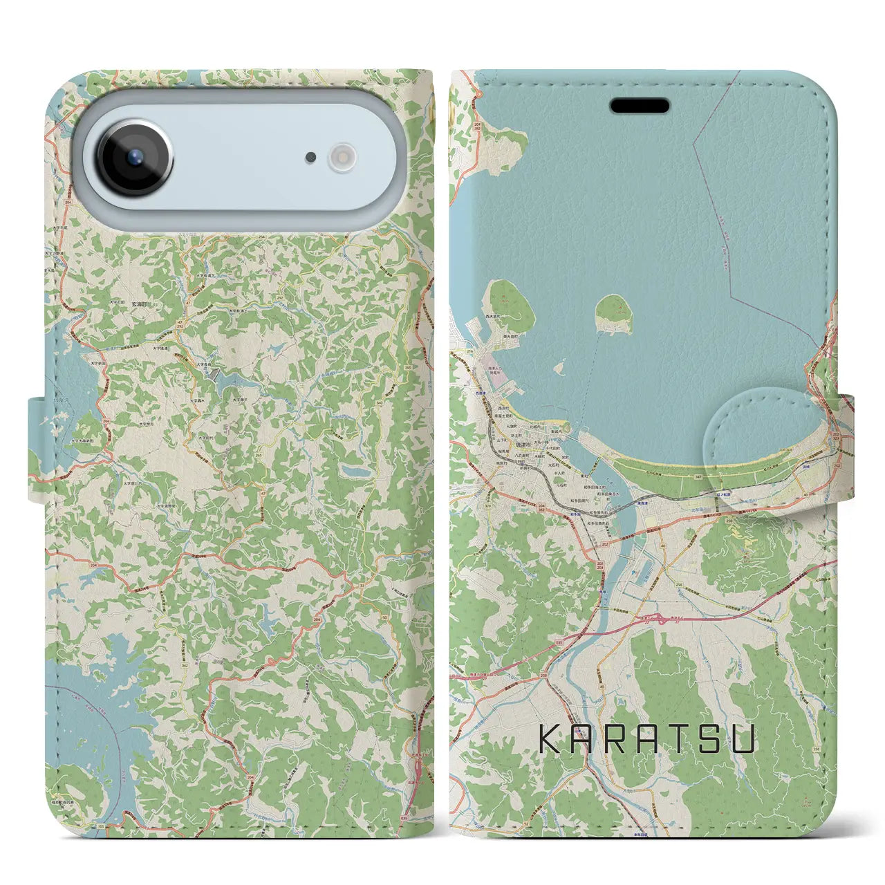 【唐津(佐賀県)】地図柄iPhoneケース(手帳タイプ)