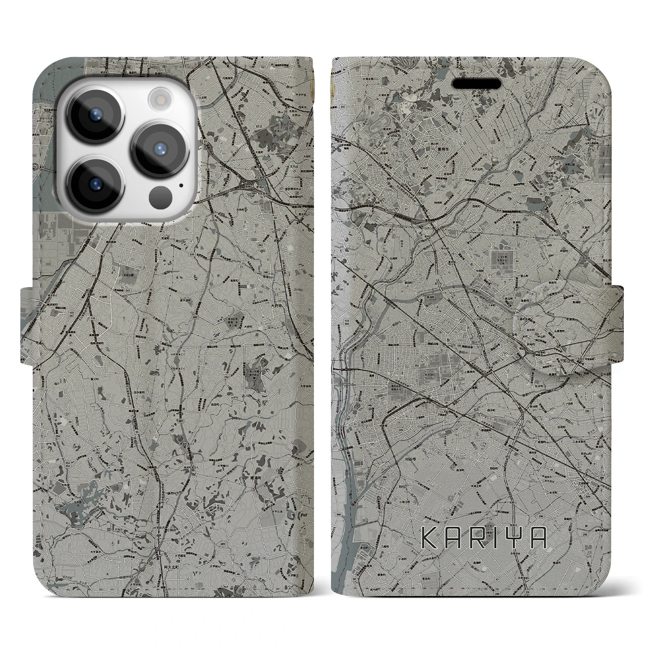 【刈谷(愛知県)】地図柄iPhoneケース(手帳タイプ)