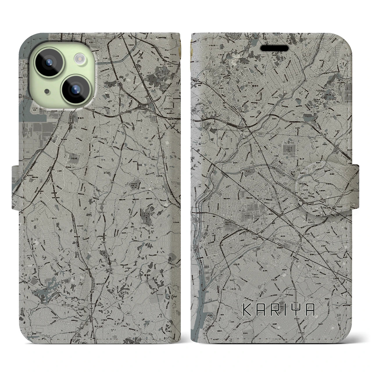 【刈谷(愛知県)】地図柄iPhoneケース(手帳タイプ)