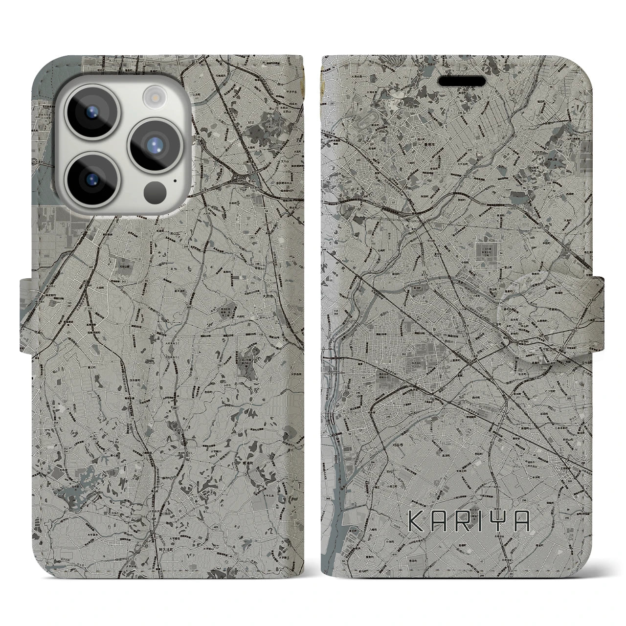 【刈谷(愛知県)】地図柄iPhoneケース(手帳タイプ)