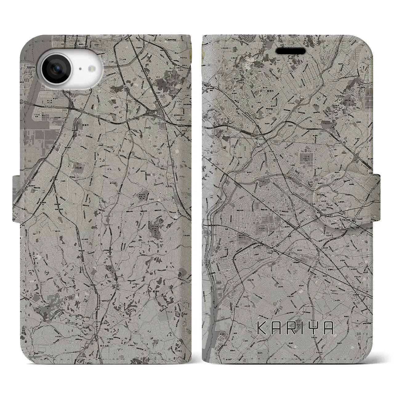 【刈谷(愛知県)】地図柄iPhoneケース(手帳タイプ)