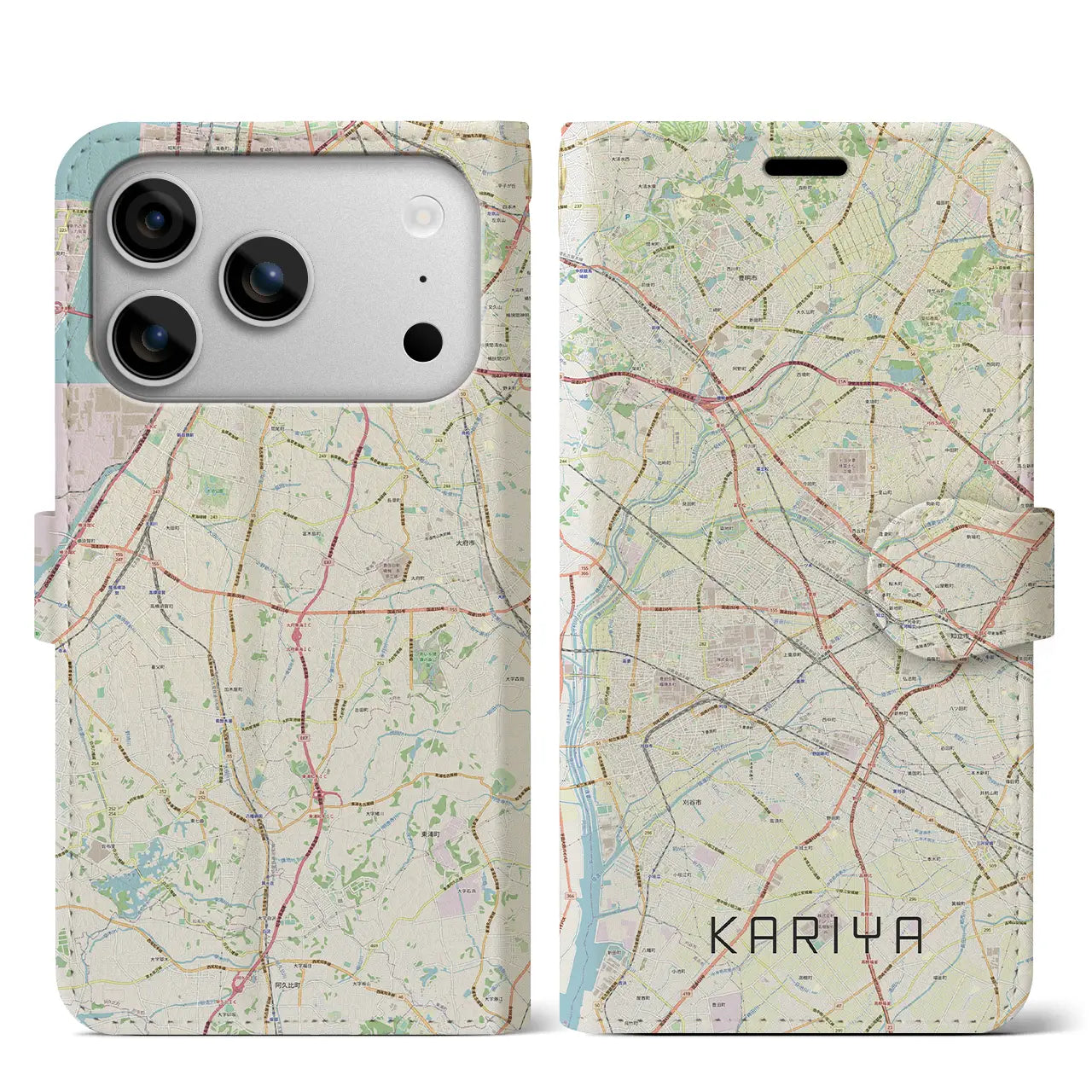 【刈谷(愛知県)】地図柄iPhoneケース(手帳タイプ)