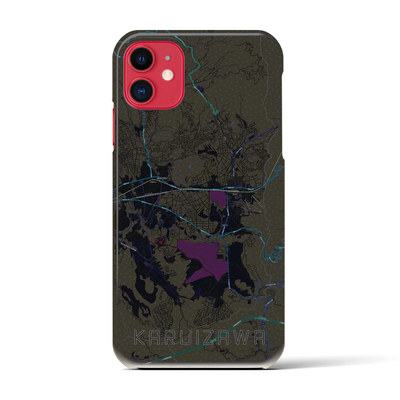 【軽井沢(長野県)】地図柄iPhoneケース(バックカバータイプ)