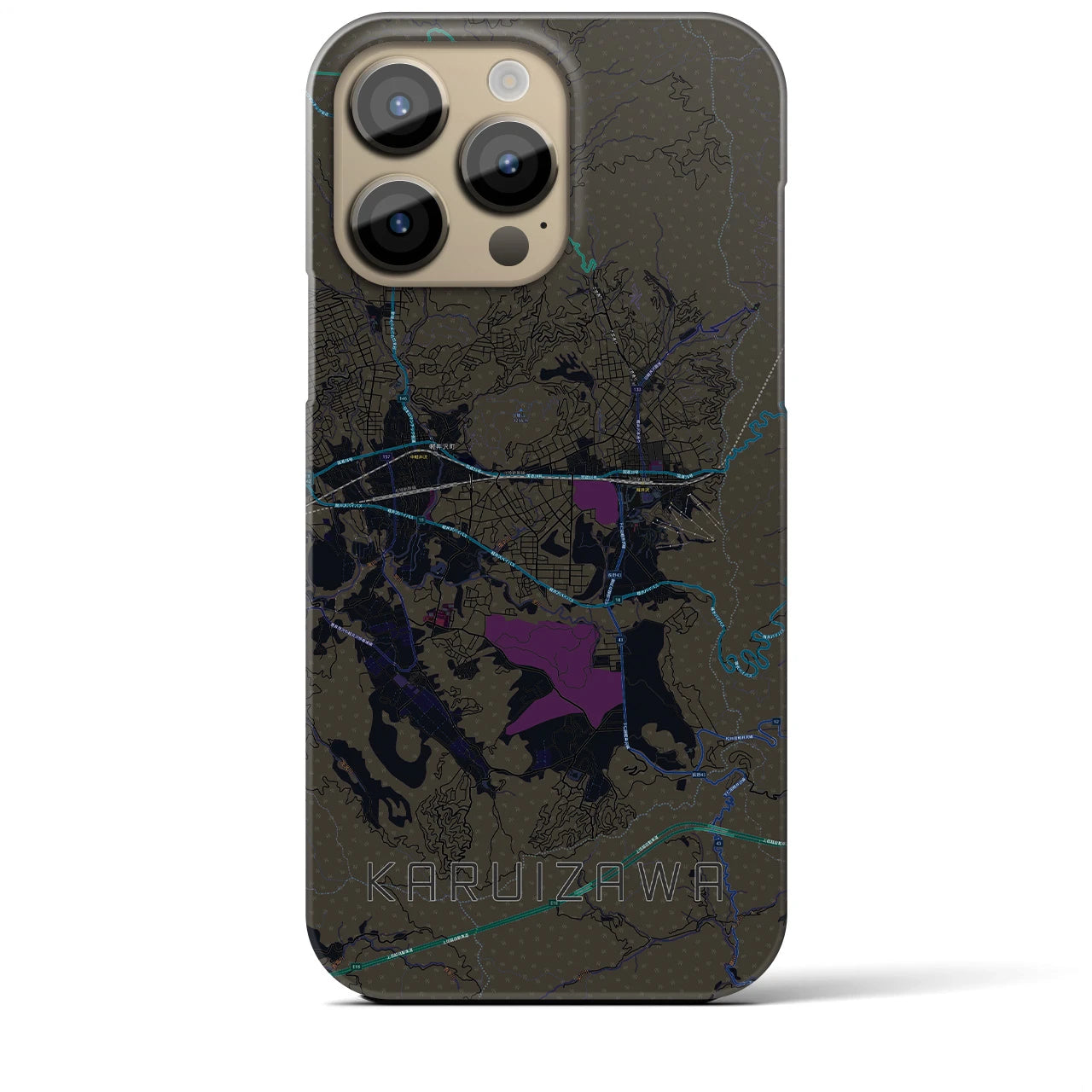 【軽井沢(長野県)】地図柄iPhoneケース(バックカバータイプ)