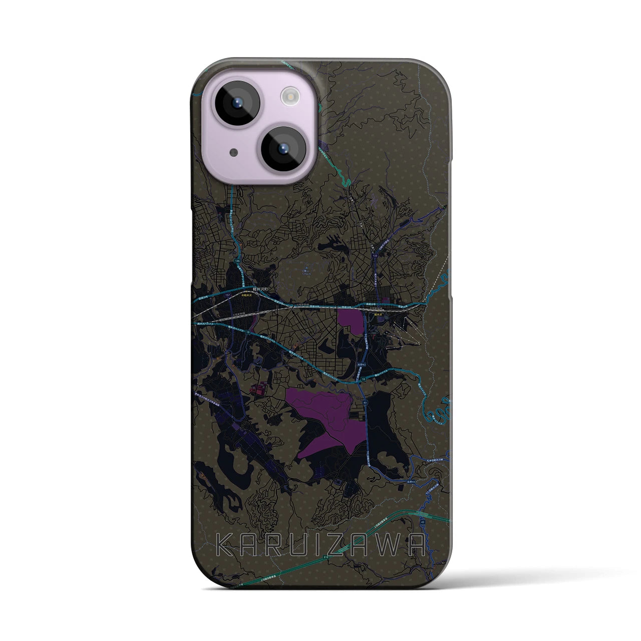 【軽井沢(長野県)】地図柄iPhoneケース(バックカバータイプ)