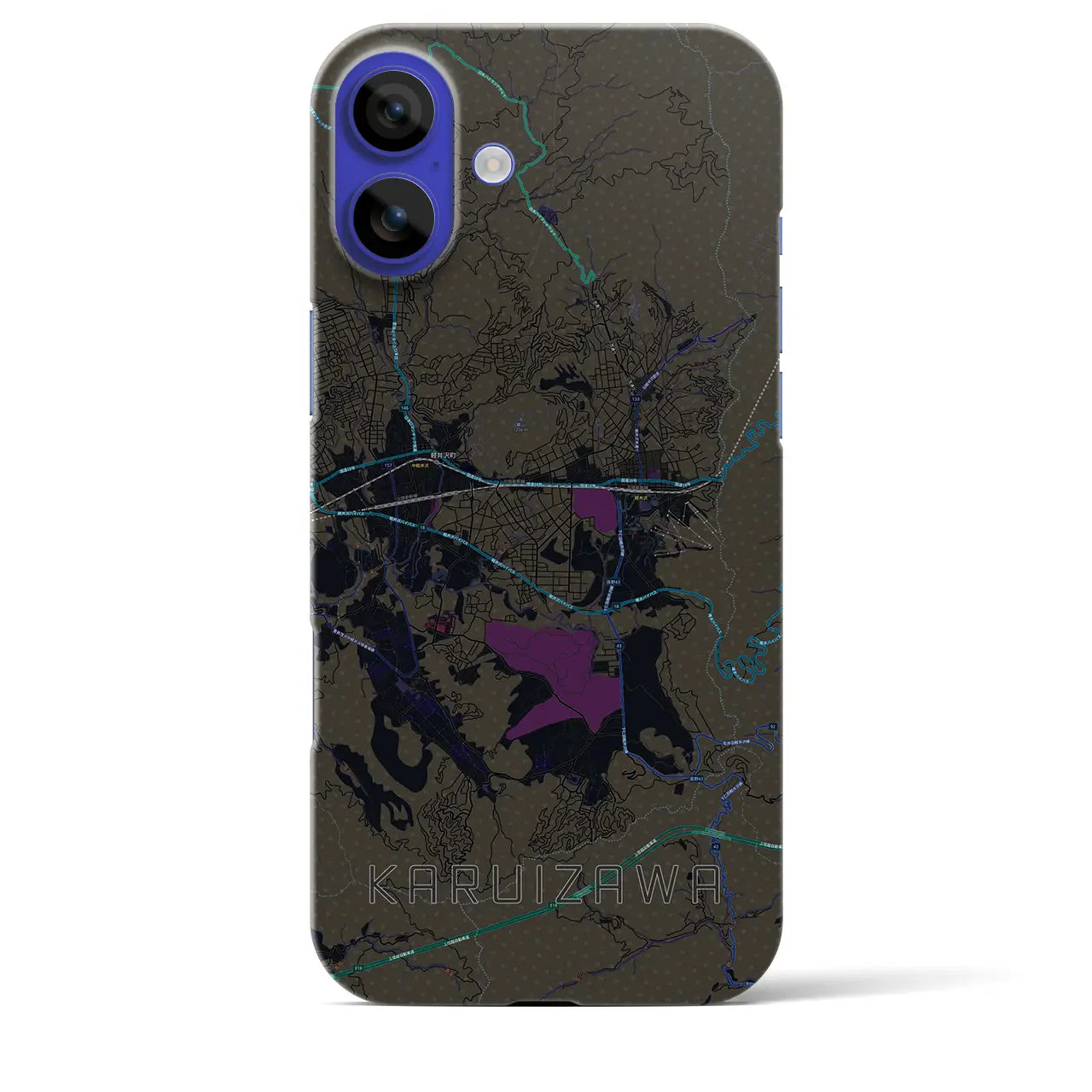 【軽井沢(長野県)】地図柄iPhoneケース(バックカバータイプ)