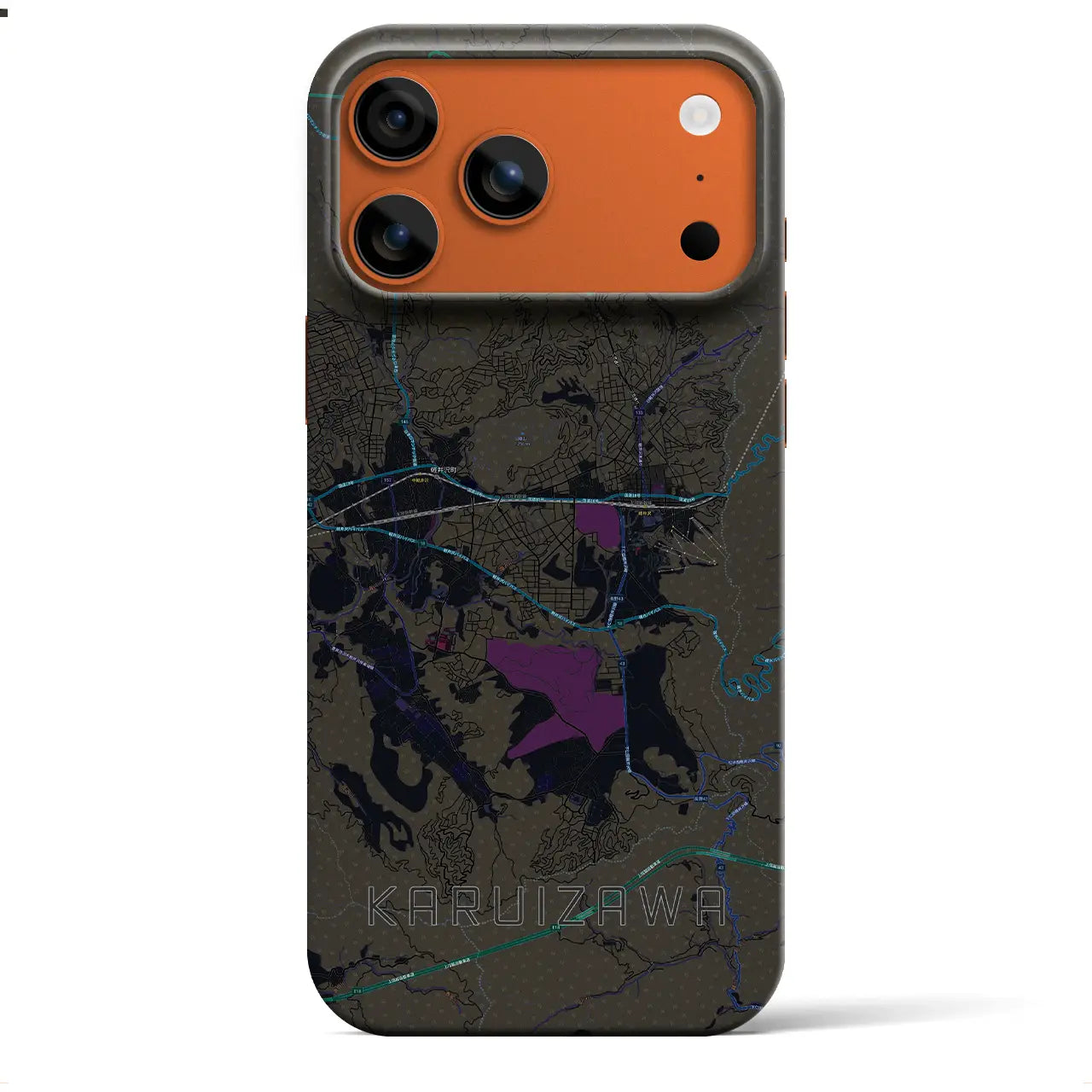 【軽井沢(長野県)】地図柄iPhoneケース(バックカバータイプ)