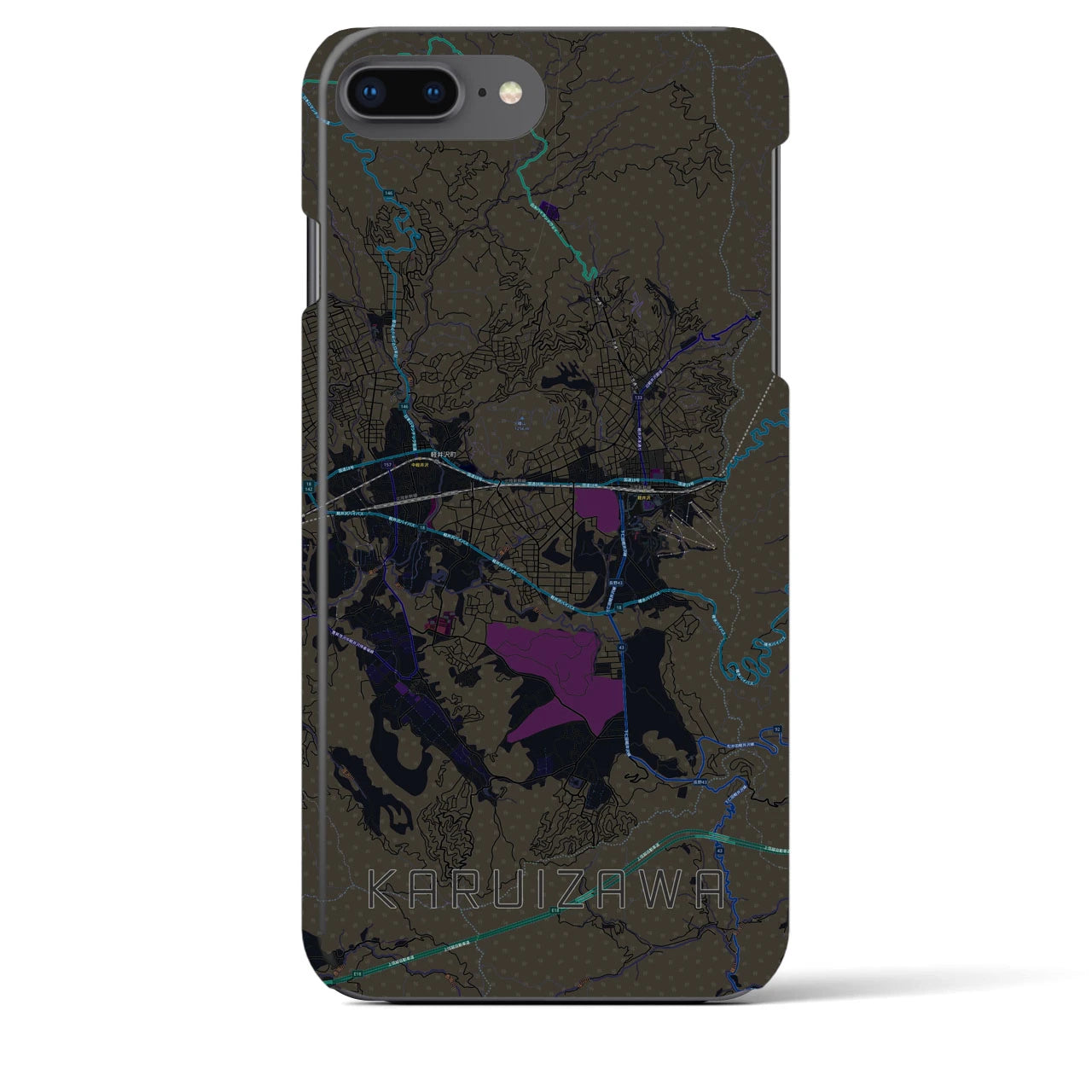 【軽井沢(長野県)】地図柄iPhoneケース(バックカバータイプ)