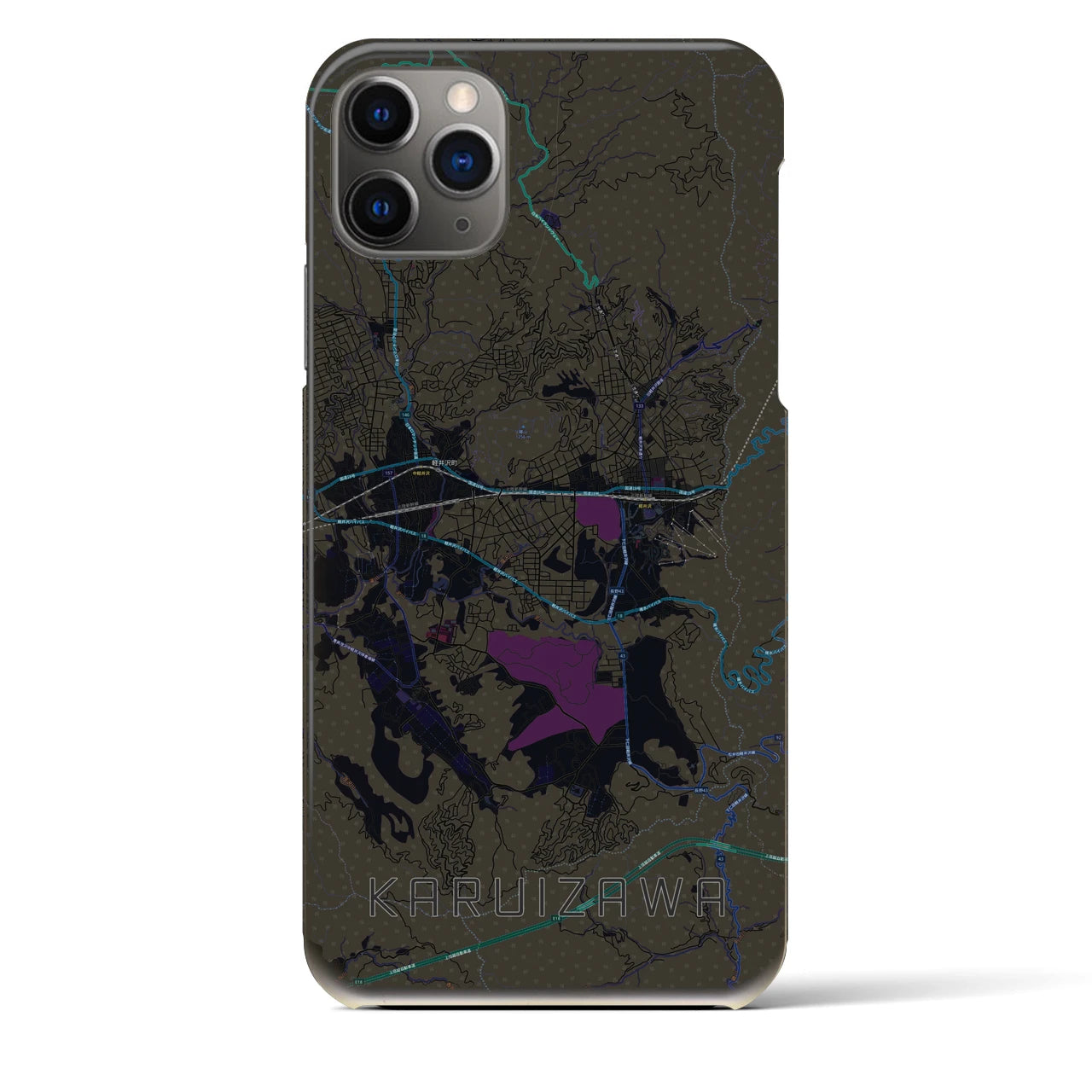 【軽井沢(長野県)】地図柄iPhoneケース(バックカバータイプ)