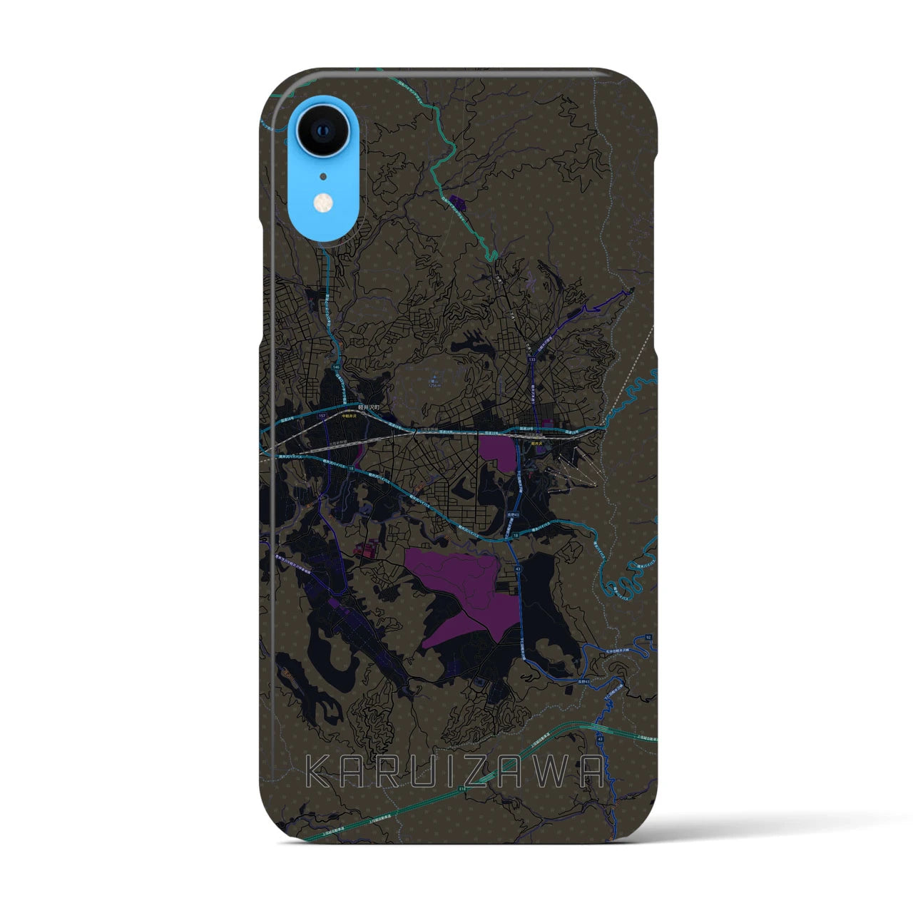 【軽井沢(長野県)】地図柄iPhoneケース(バックカバータイプ)