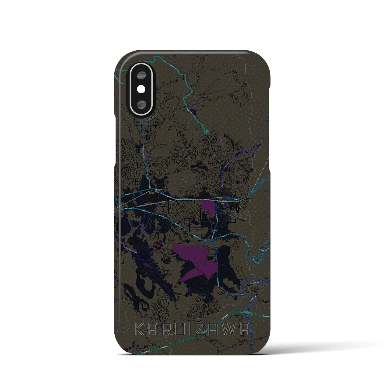 【軽井沢(長野県)】地図柄iPhoneケース(バックカバータイプ)