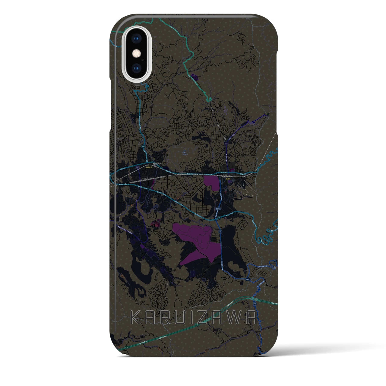 【軽井沢(長野県)】地図柄iPhoneケース(バックカバータイプ)