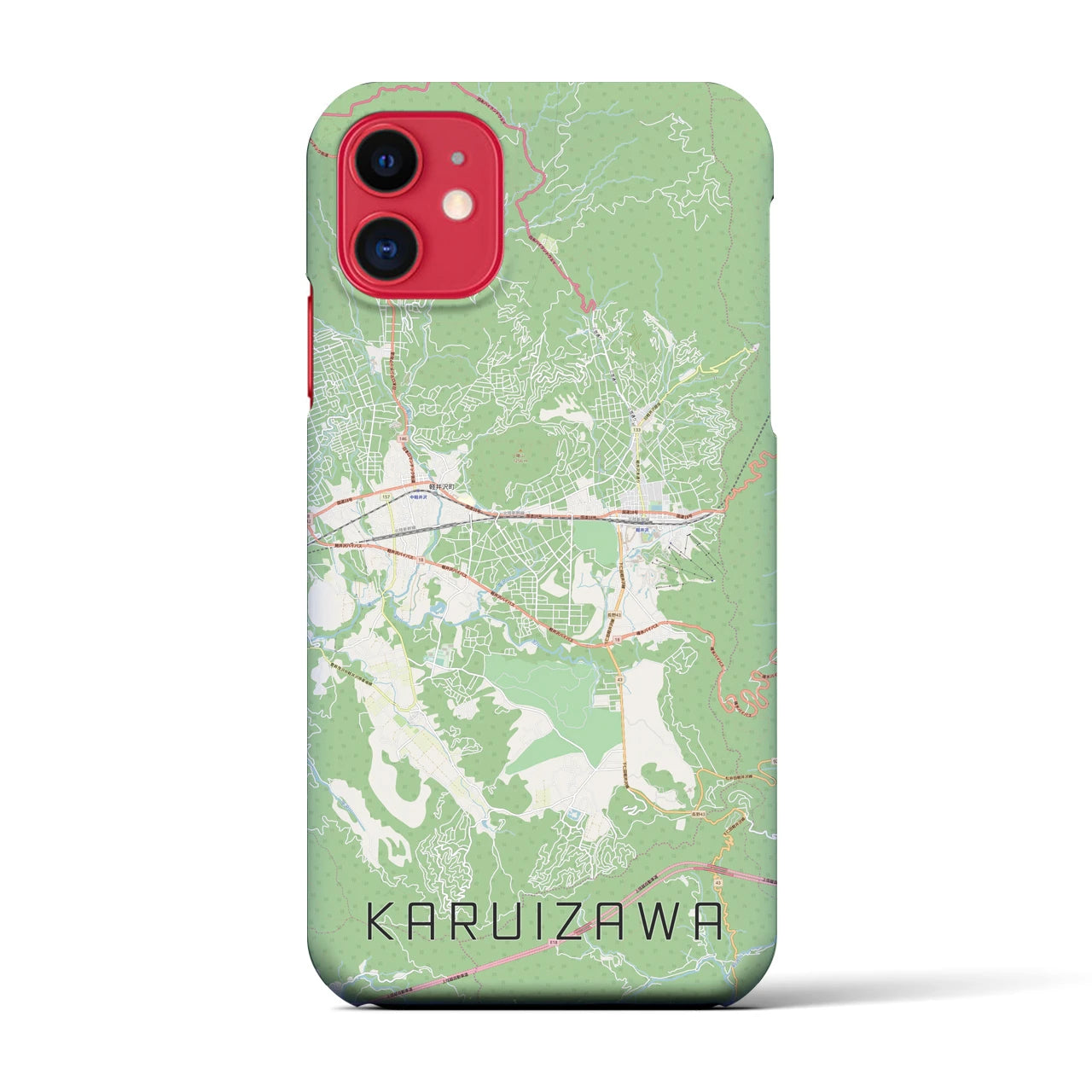 【軽井沢(長野県)】地図柄iPhoneケース(バックカバータイプ)