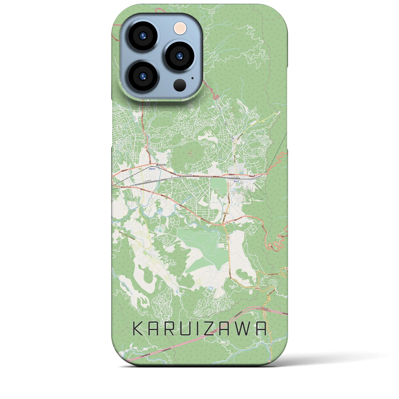 【軽井沢(長野県)】地図柄iPhoneケース(バックカバータイプ)