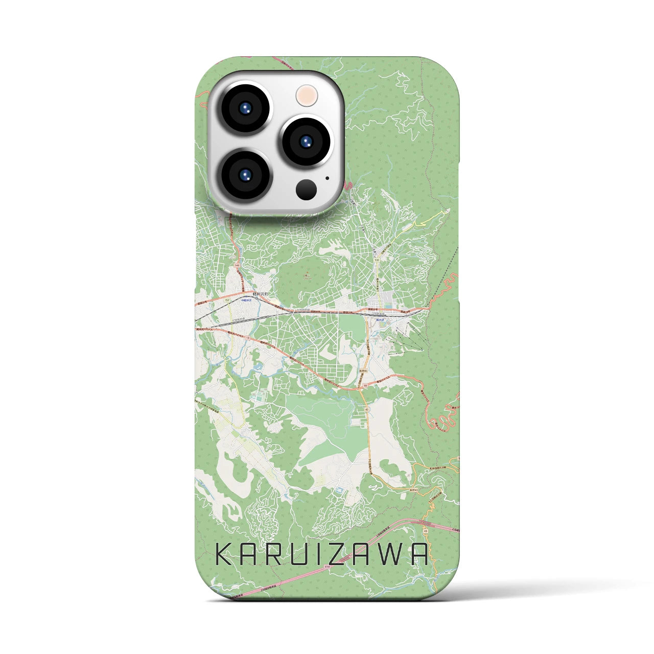 【軽井沢(長野県)】地図柄iPhoneケース(バックカバータイプ)
