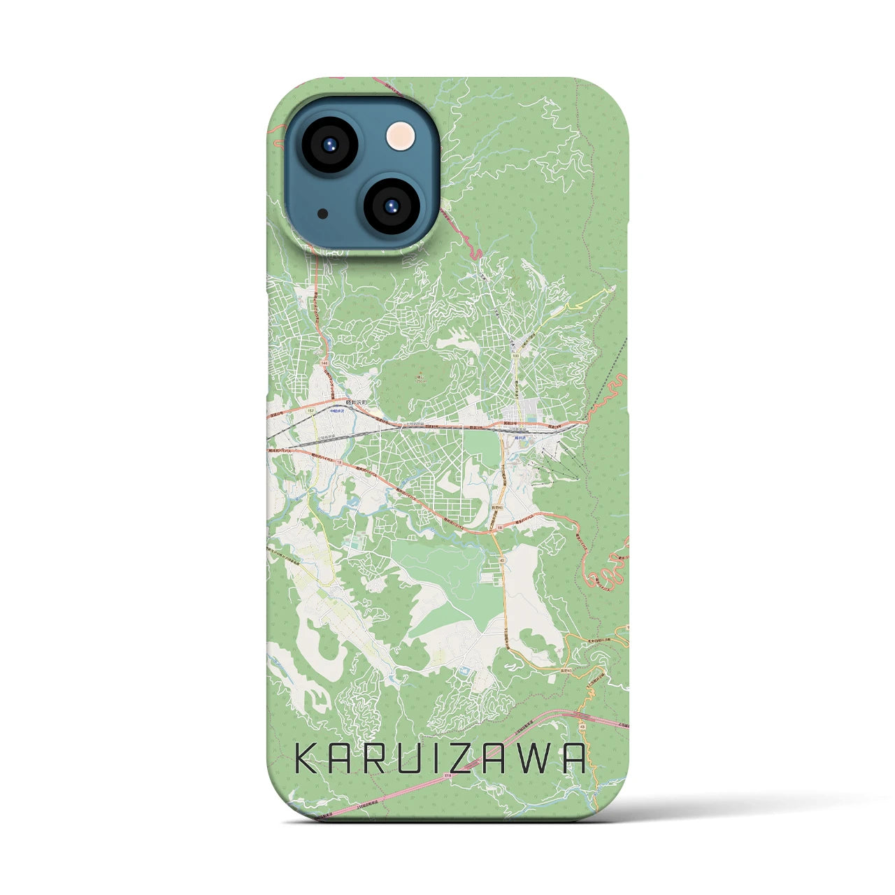 【軽井沢(長野県)】地図柄iPhoneケース(バックカバータイプ)