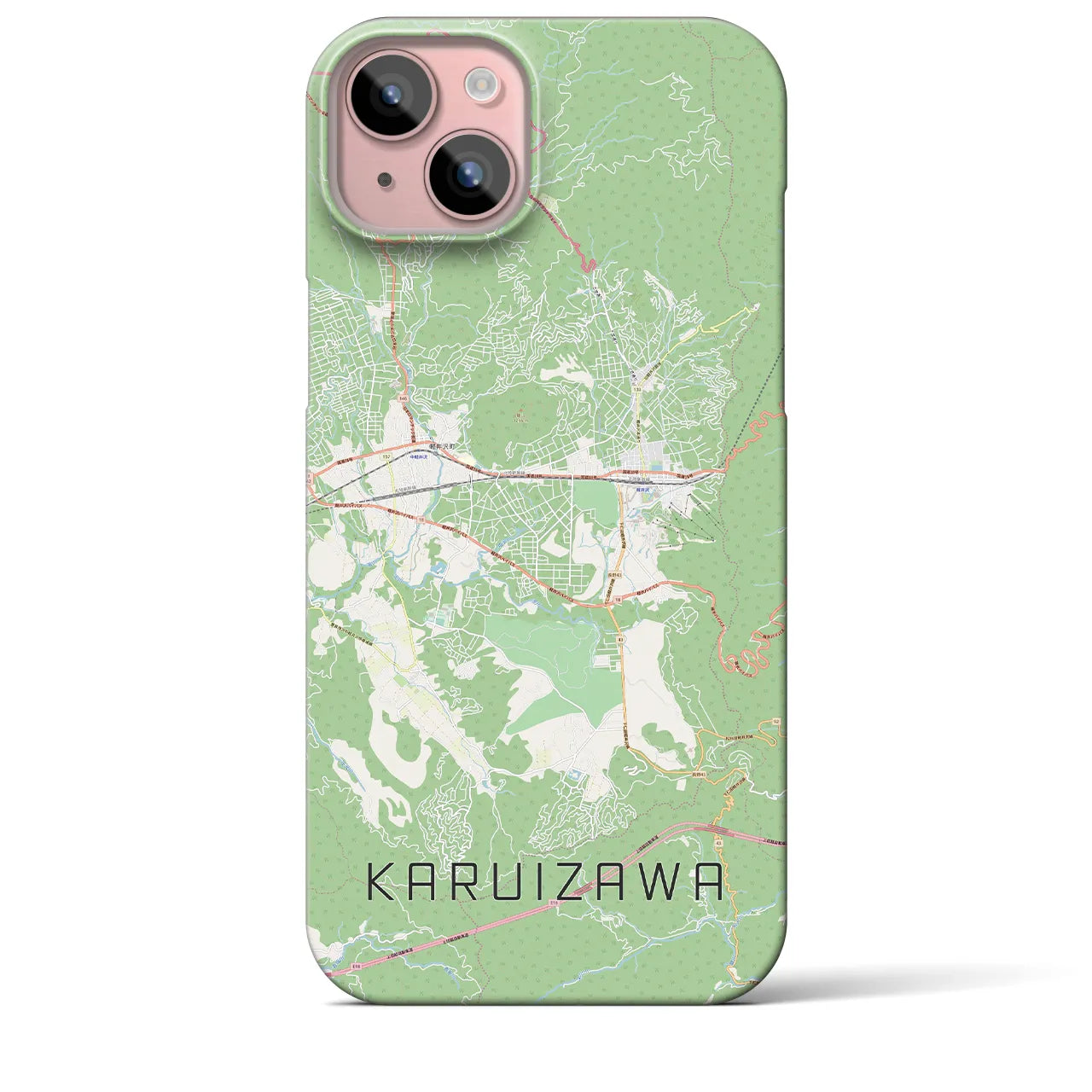 【軽井沢(長野県)】地図柄iPhoneケース(バックカバータイプ)