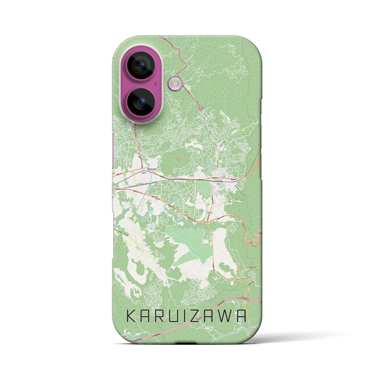 【軽井沢(長野県)】地図柄iPhoneケース(バックカバータイプ)