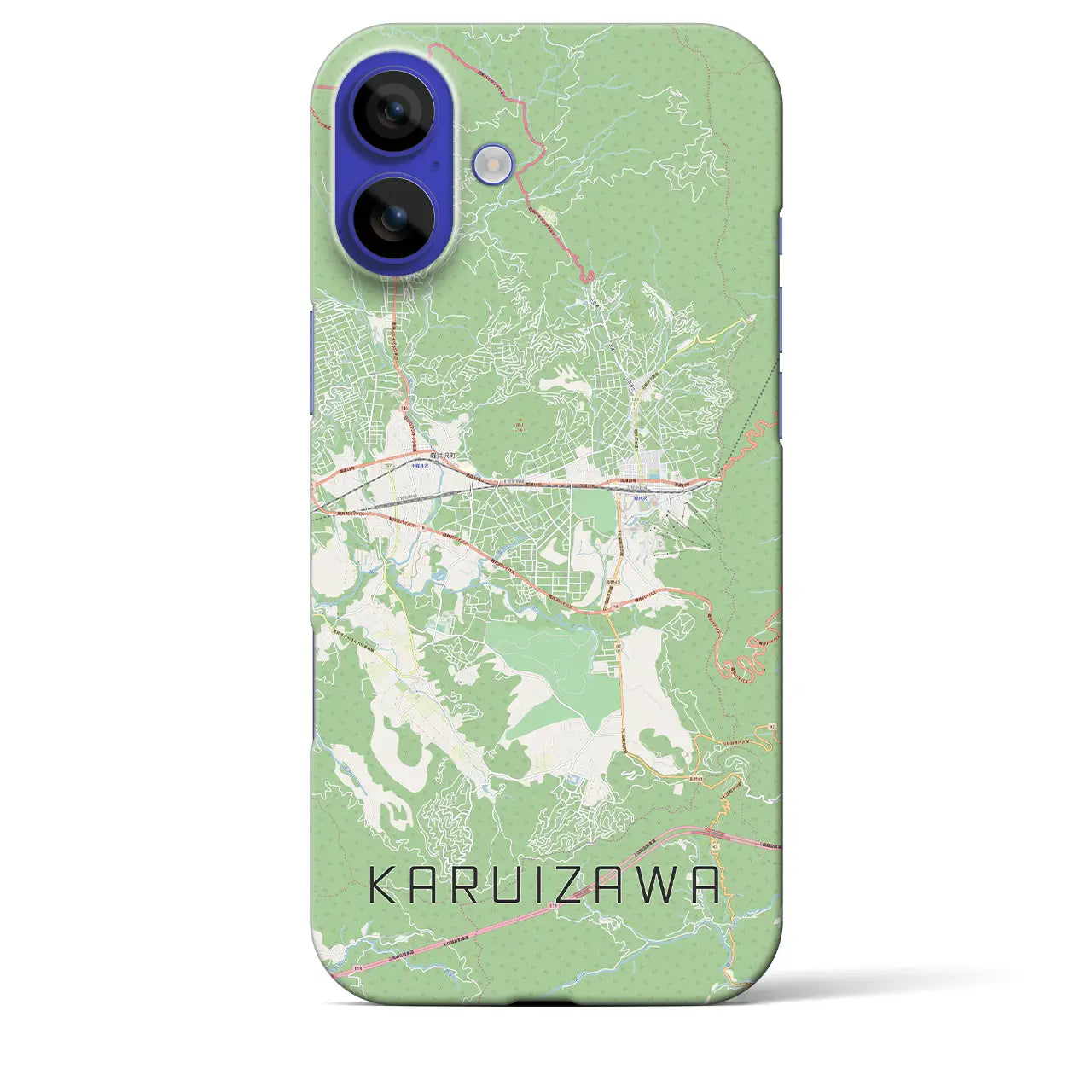 【軽井沢(長野県)】地図柄iPhoneケース(バックカバータイプ)ナチュラル・iPhone 16 Pro Max 用