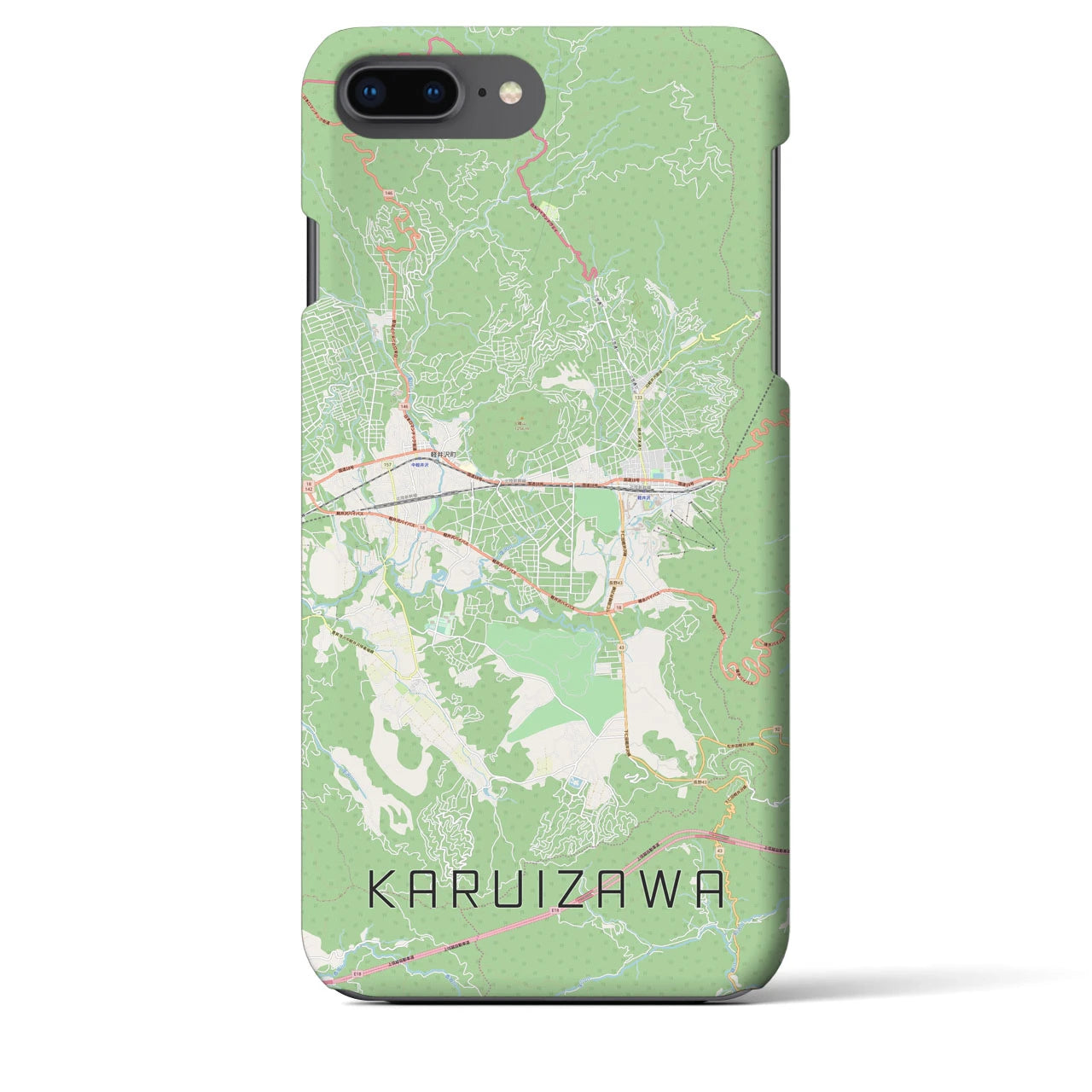 【軽井沢(長野県)】地図柄iPhoneケース(バックカバータイプ)