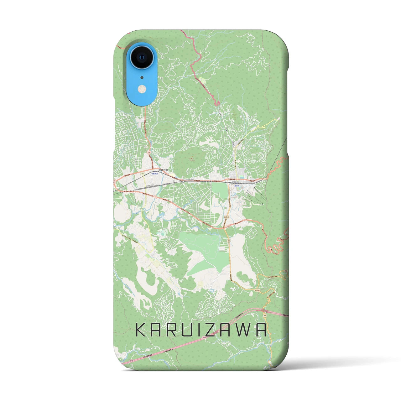 【軽井沢(長野県)】地図柄iPhoneケース(バックカバータイプ)