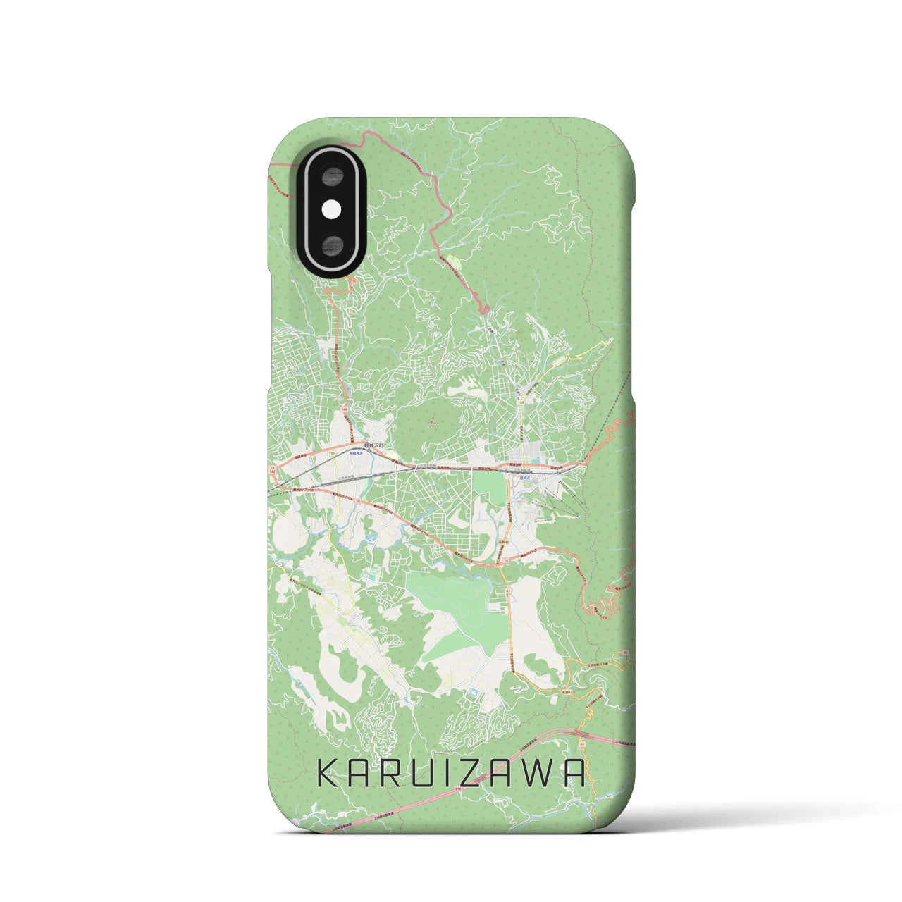 【軽井沢(長野県)】地図柄iPhoneケース(バックカバータイプ)