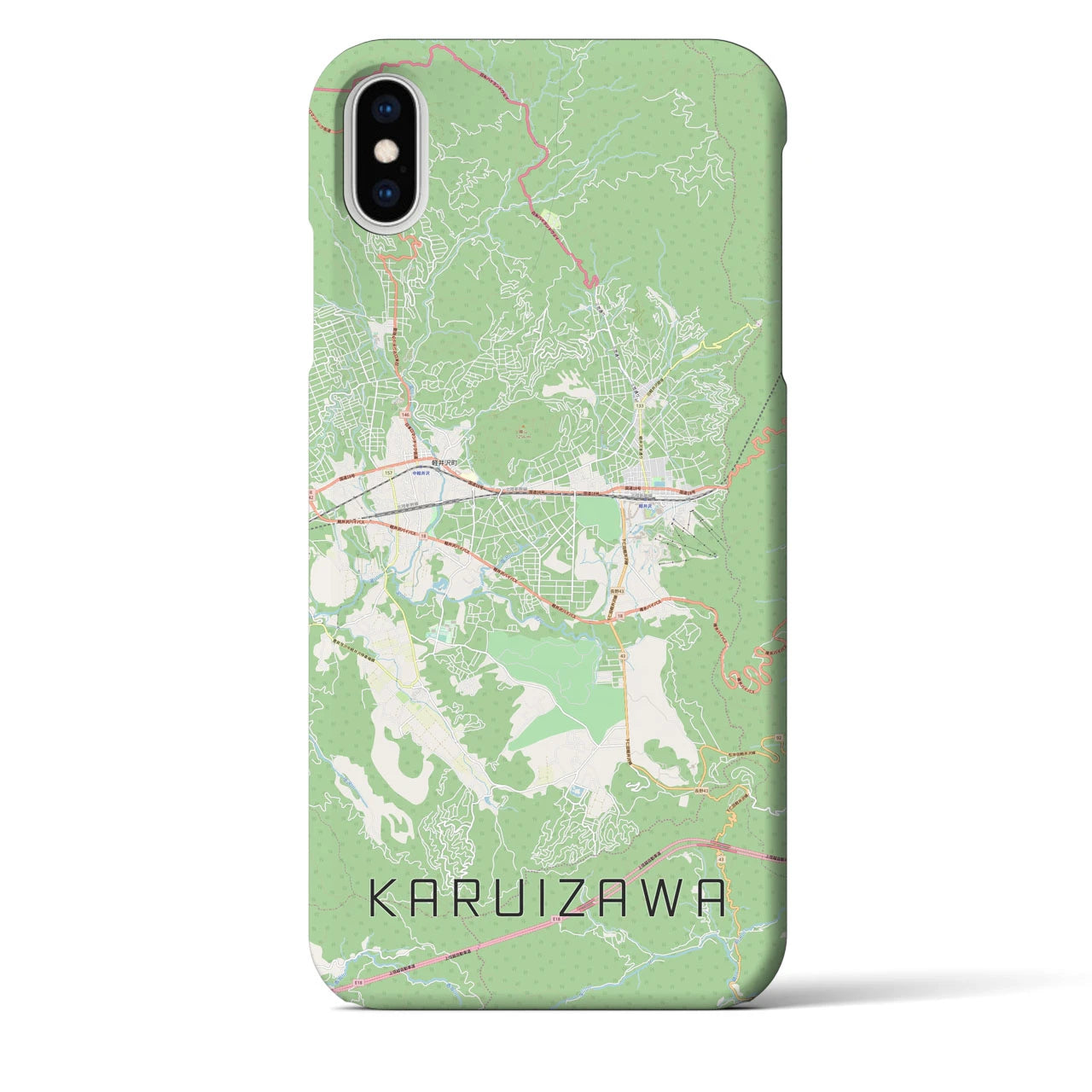 【軽井沢(長野県)】地図柄iPhoneケース(バックカバータイプ)