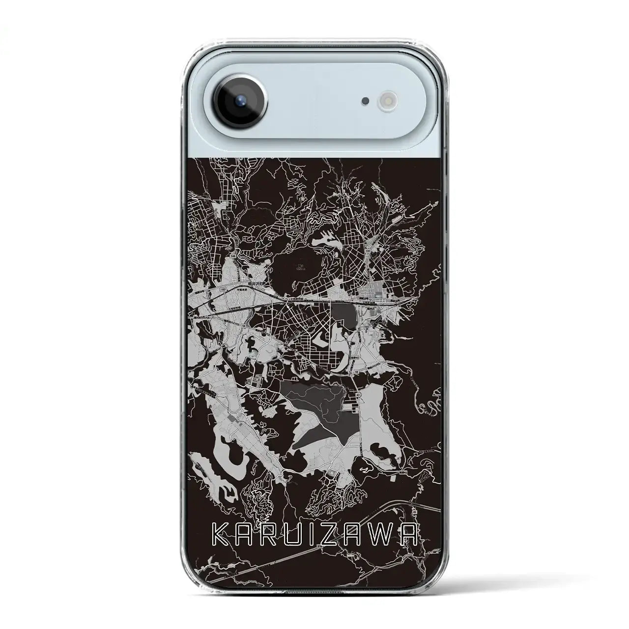 【軽井沢(長野県)】地図柄iPhoneケース(クリアタイプ)モノトーン・iPhone 17 Pro Max 用