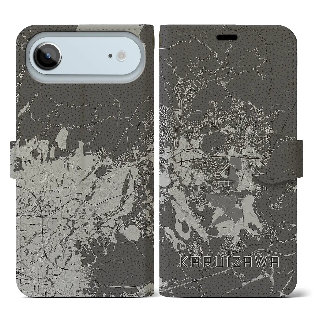 【軽井沢(長野県)】地図柄iPhoneケース(手帳タイプ)