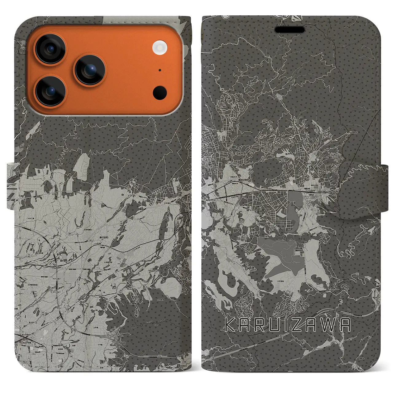 【軽井沢(長野県)】地図柄iPhoneケース(手帳タイプ)