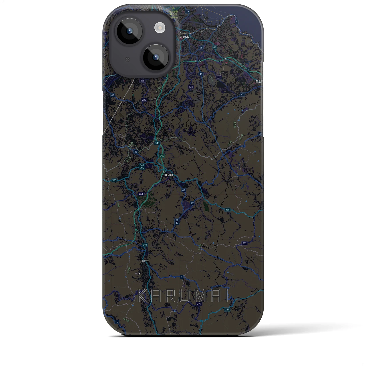 【軽米(岩手県)】地図柄iPhoneケース(バックカバータイプ)