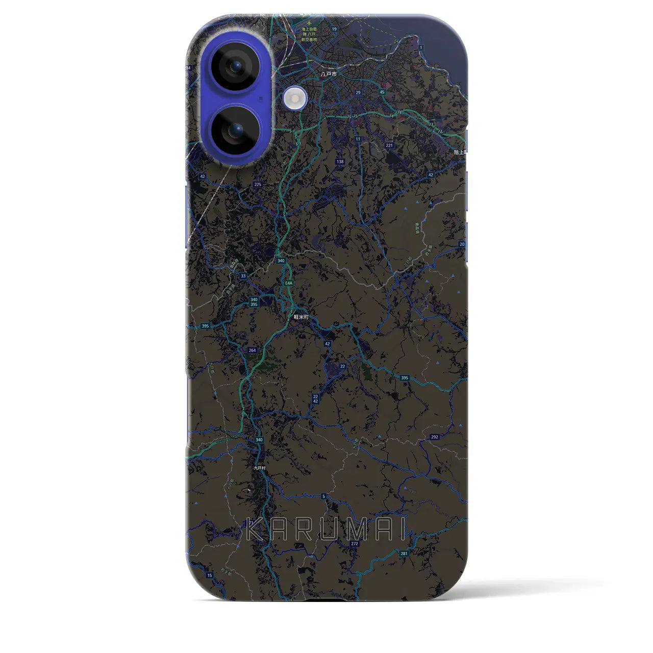 【軽米(岩手県)】地図柄iPhoneケース(バックカバータイプ)