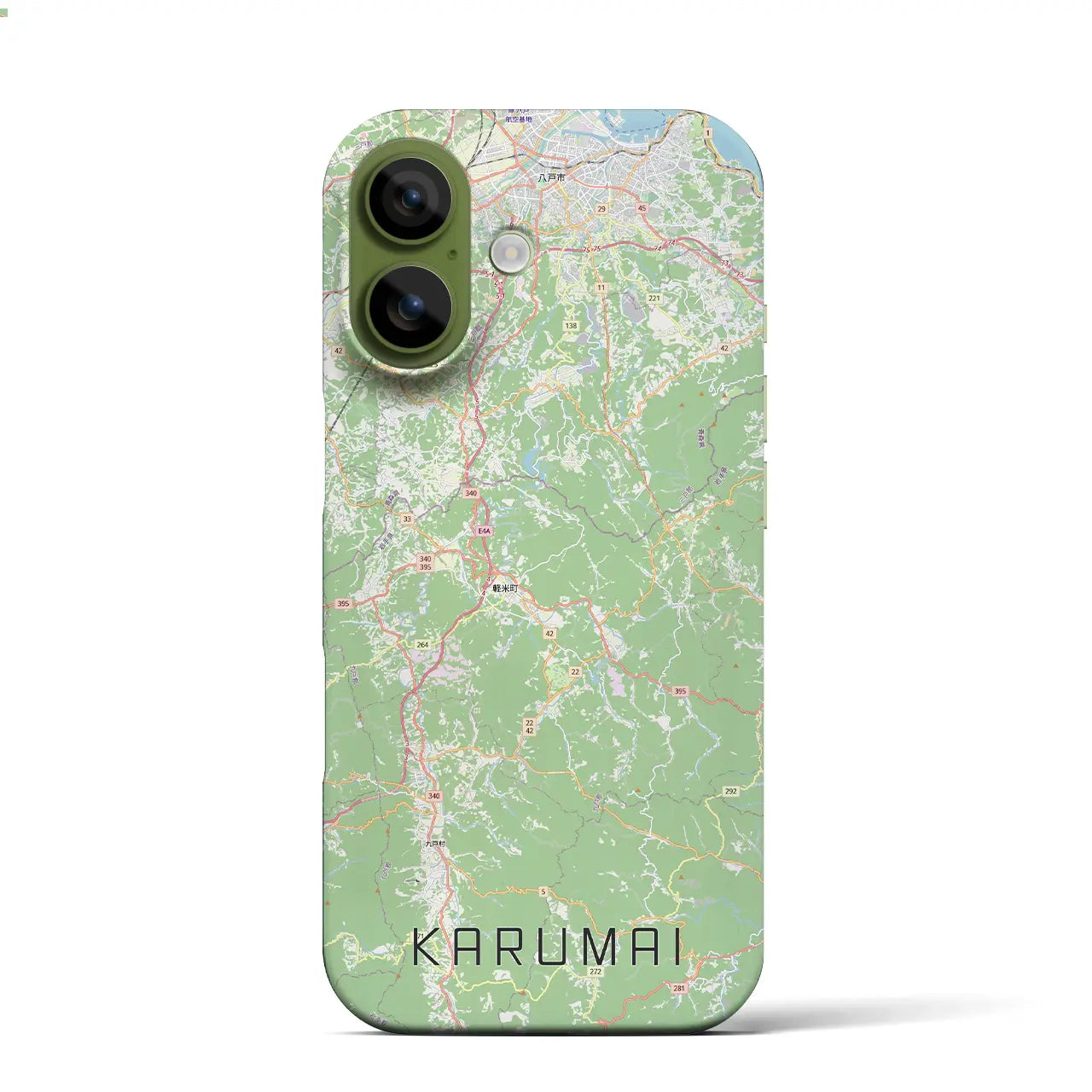【軽米(岩手県)】地図柄iPhoneケース(バックカバータイプ)ナチュラル・iPhone 17 Pro Max 用