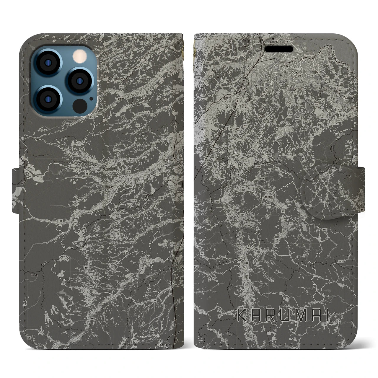 【軽米(岩手県)】地図柄iPhoneケース(手帳タイプ)