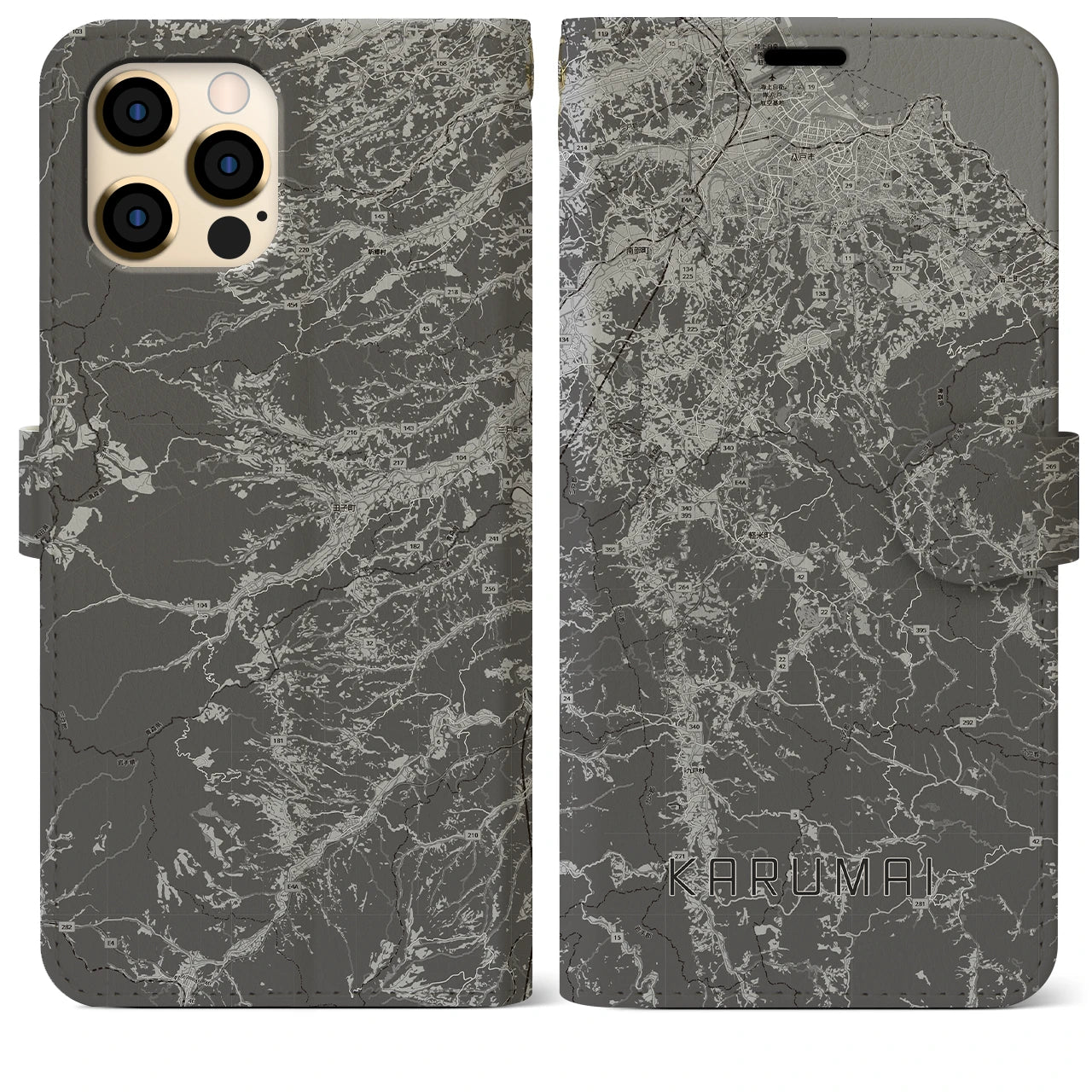 【軽米(岩手県)】地図柄iPhoneケース(手帳タイプ)