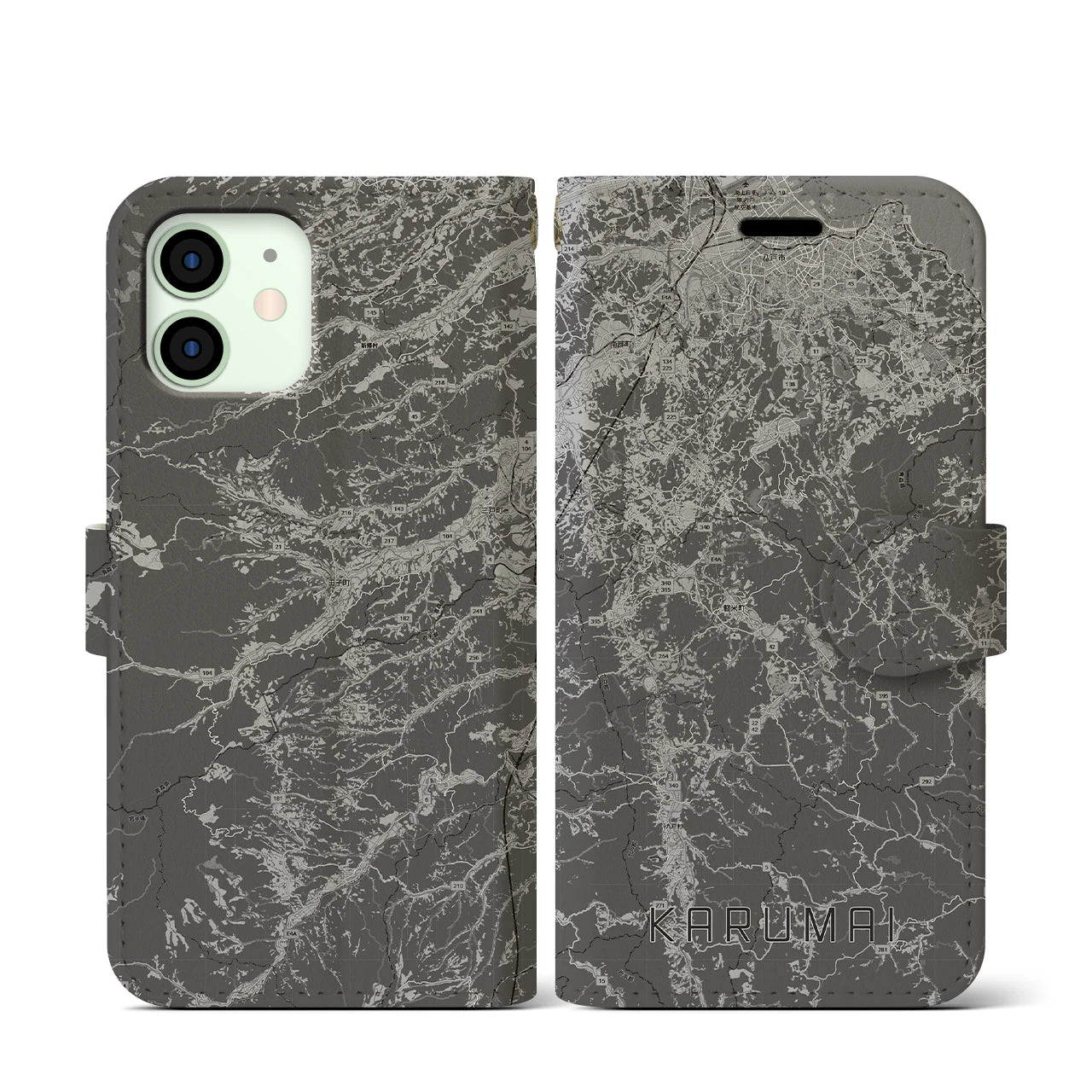 【軽米(岩手県)】地図柄iPhoneケース(手帳タイプ)