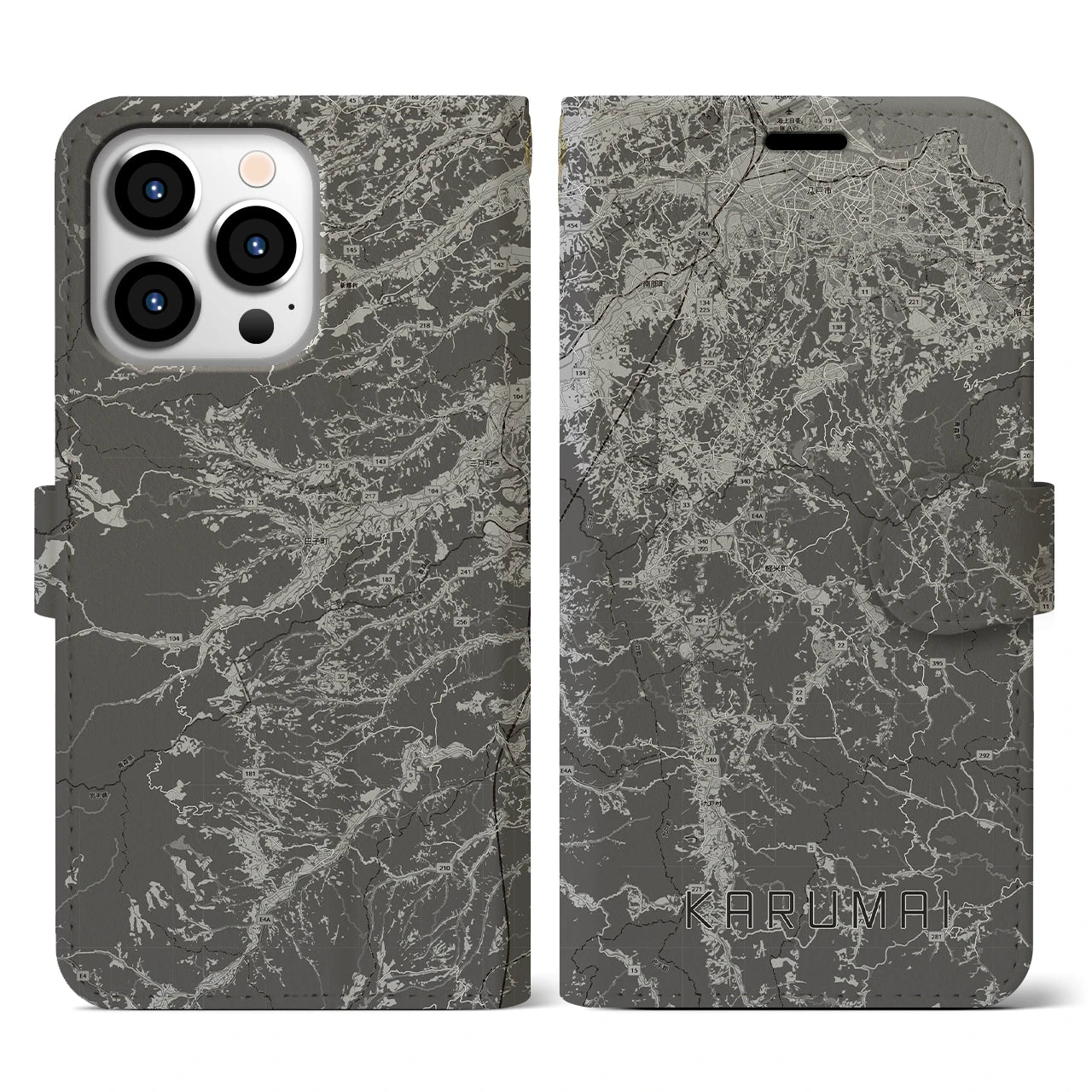 【軽米(岩手県)】地図柄iPhoneケース(手帳タイプ)