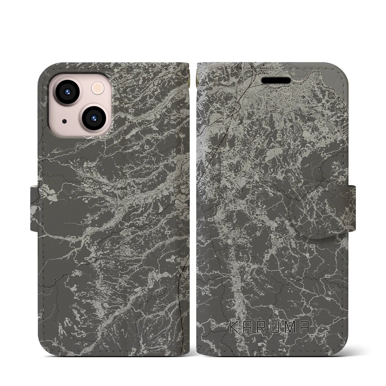 【軽米(岩手県)】地図柄iPhoneケース(手帳タイプ)