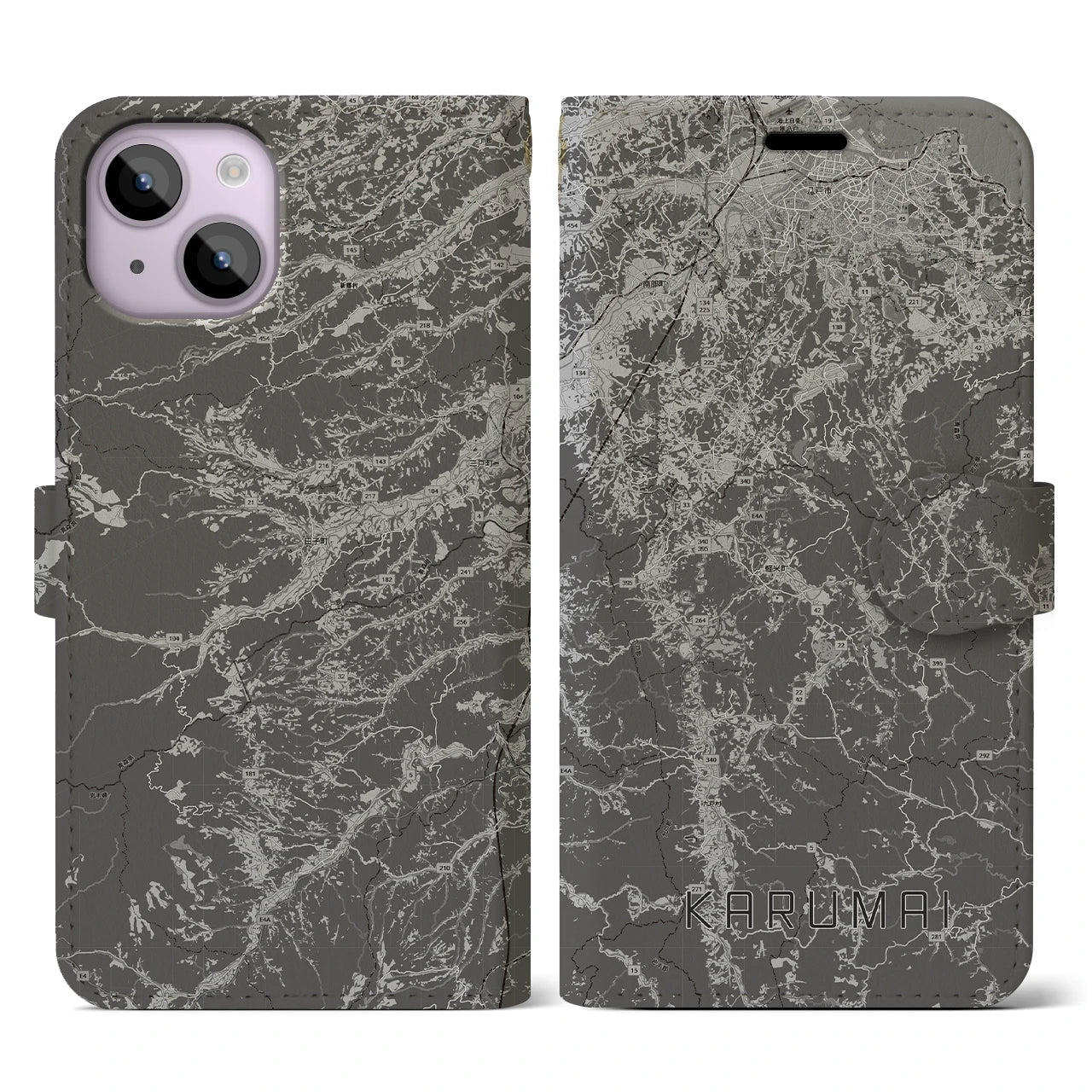 【軽米(岩手県)】地図柄iPhoneケース(手帳タイプ)