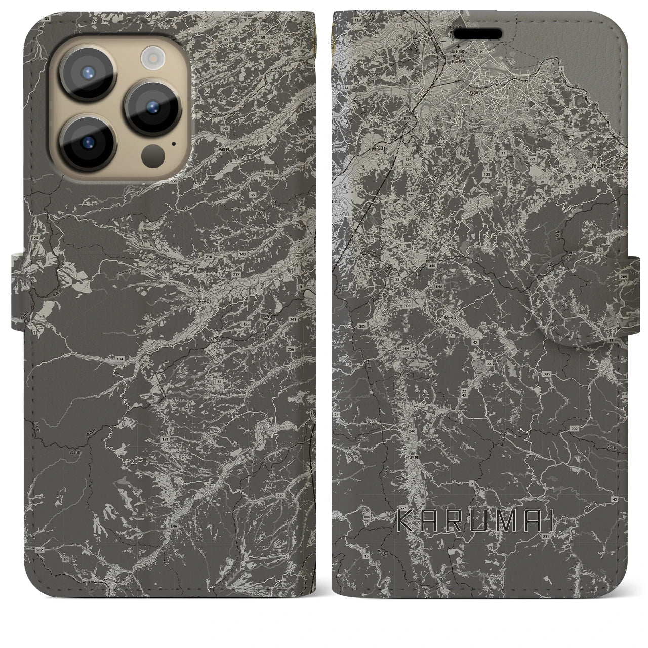 【軽米(岩手県)】地図柄iPhoneケース(手帳タイプ)