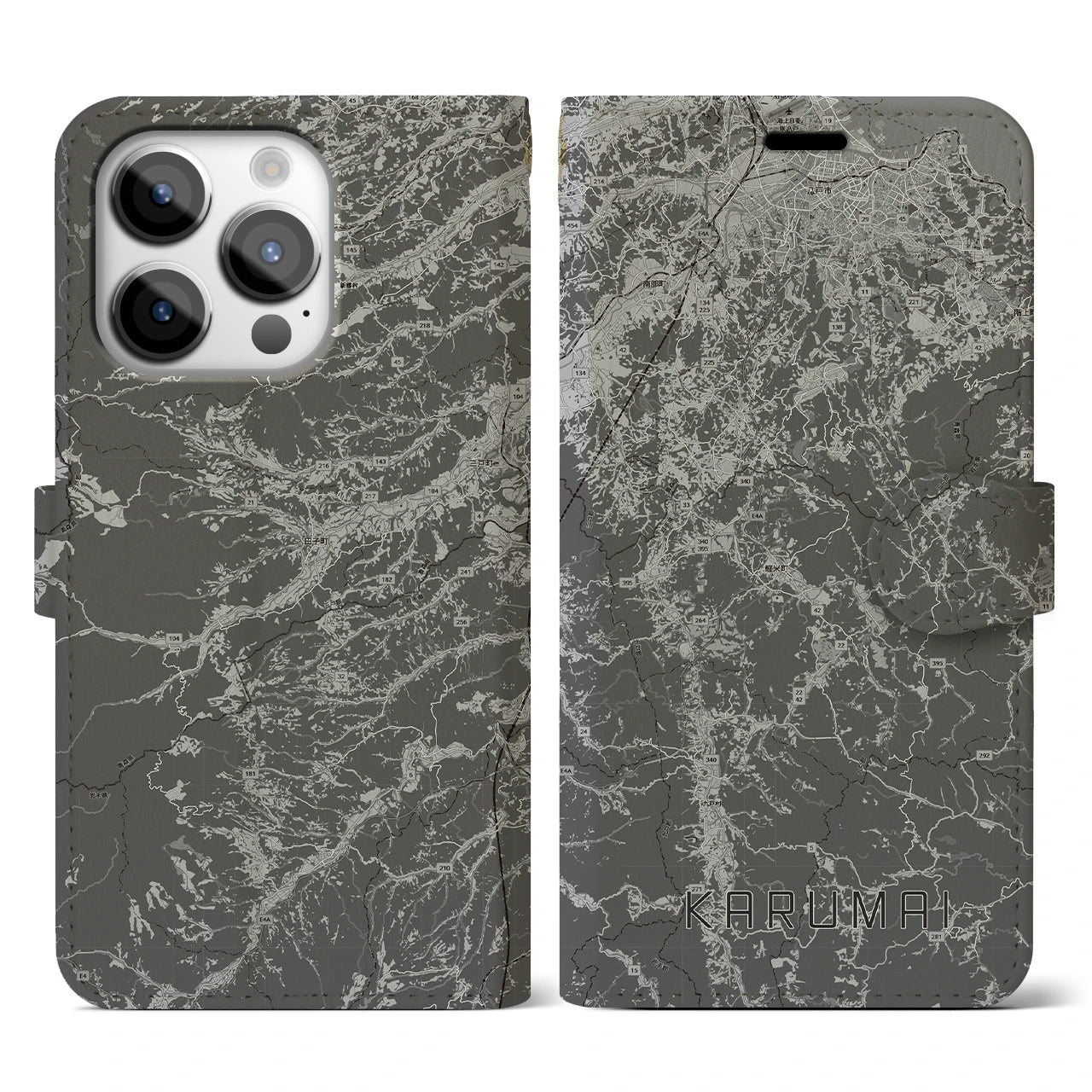 【軽米(岩手県)】地図柄iPhoneケース(手帳タイプ)