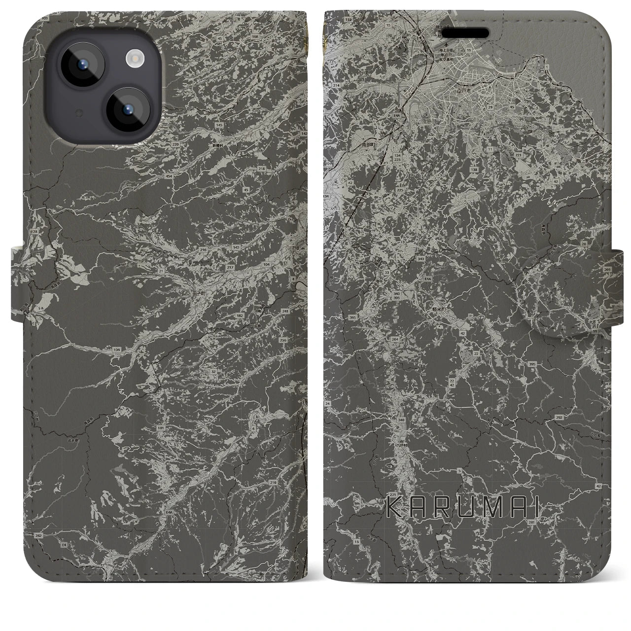 【軽米(岩手県)】地図柄iPhoneケース(手帳タイプ)