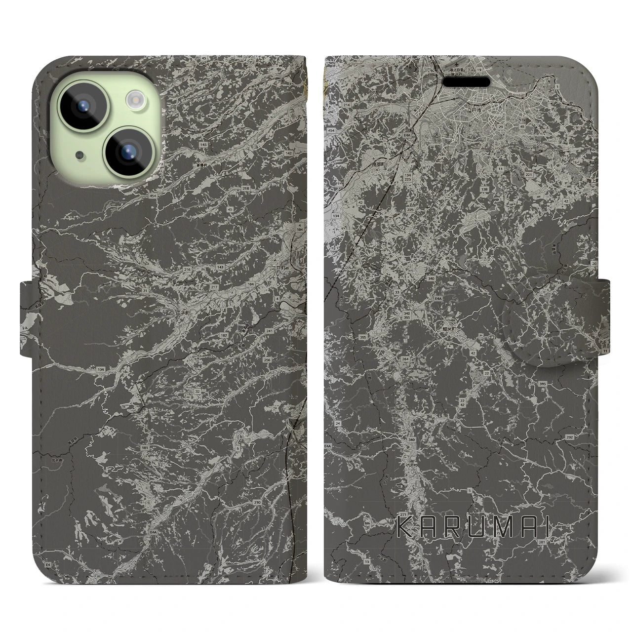 【軽米(岩手県)】地図柄iPhoneケース(手帳タイプ)